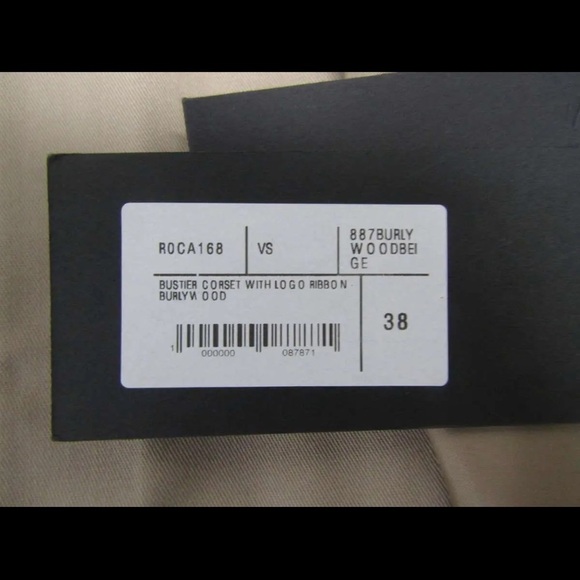 NWT ROKH Tan Logo Ribbon Bustier Crop Top Size 38, US 4-6 - Picture 8 of 9